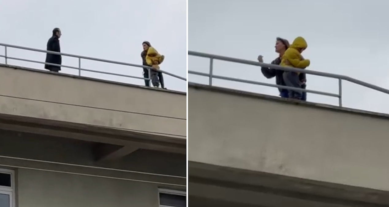 Yalova’da panik anları! 8 yaşındaki engelli çocuğuyla binanın çatısına çıktı